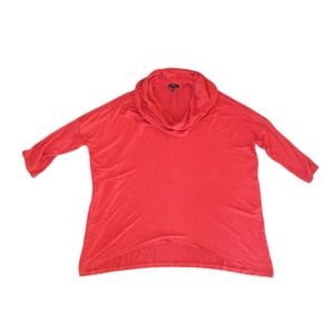 Cupio Oversized Dolman Cowl Neck Top w/ Side Slit